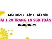Bài 1.20 SGK Toán 7 tập 1 Kết nối tri thức